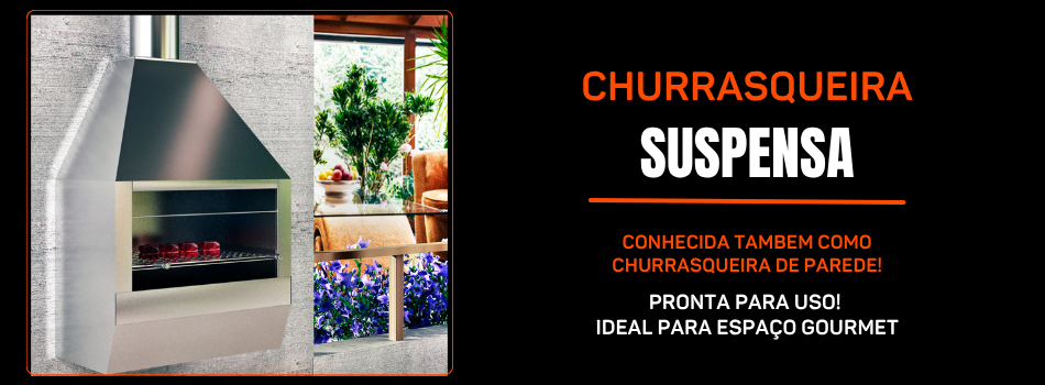Churrasqueira de Parede Suspensa em Inox