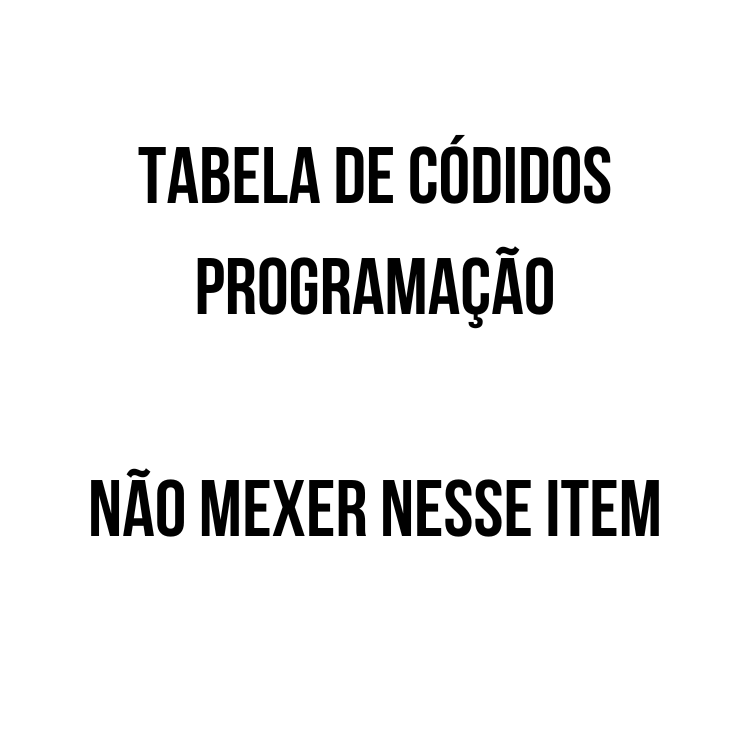TABELA DE CÓDIGOS SITE (NÃO MEXER) - TABELA DE CÓDIGOS SITE (NÃO MEXER)