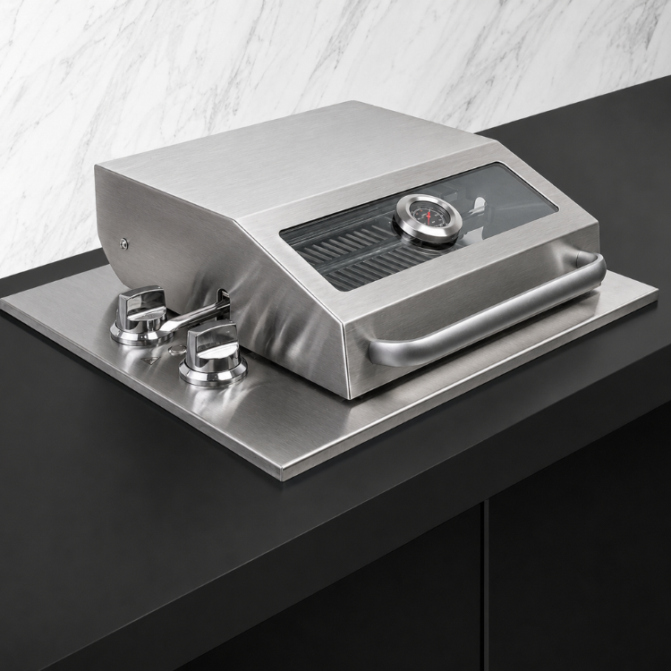 Churrasqueira a Gás Suprema de Embutir Grill de Embutir Prime – GN ou GLP – com Tampa e Vidro (Exclusivo Decorgrill)
