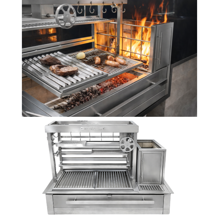 Churrasqueira Parrila em Inox com Elevação - Churrasqueira Parrila em Inox com Elevação