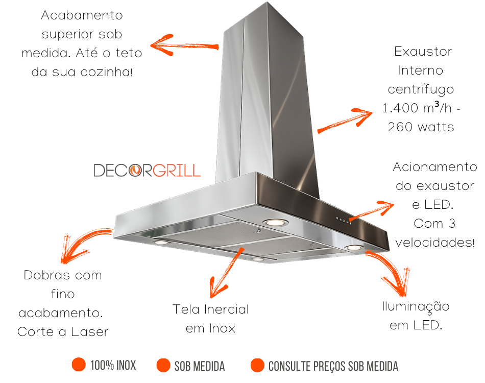 Coifa de Ilha Sob Medida.