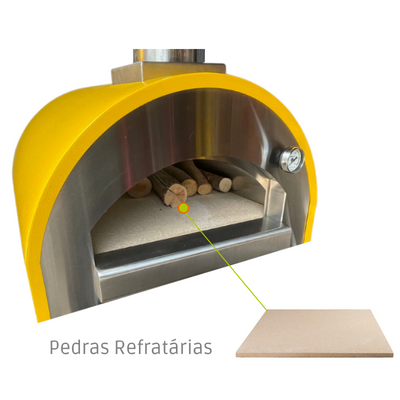 Forno de Pizza a lenha com pedras refratárias