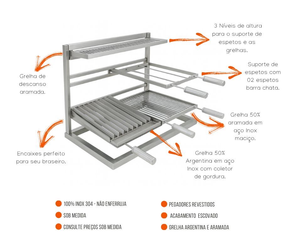 Grill Suspenso em Inox Decorgrill