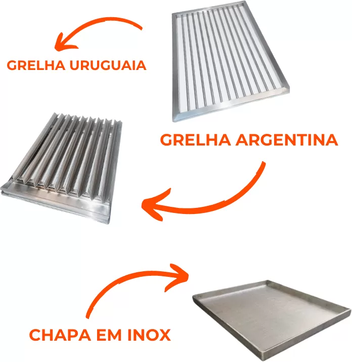 Grelha Argentina Grelha Uruguai Chapa Em Inox